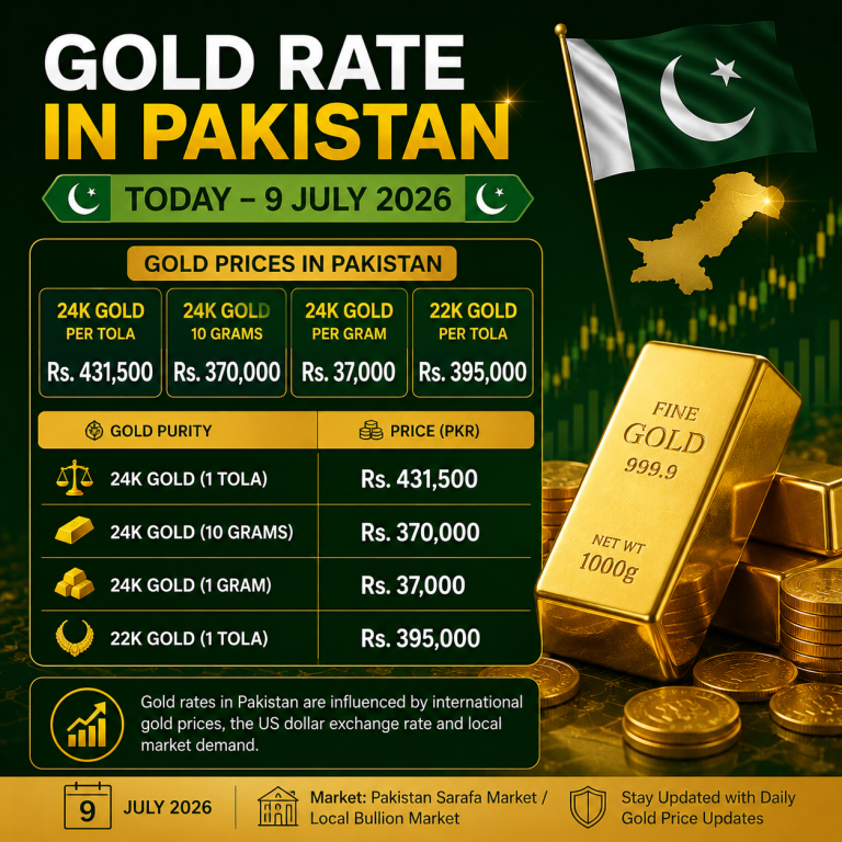 🇵🇰 Gold Rate in Pakistan Today – 9 July 2026